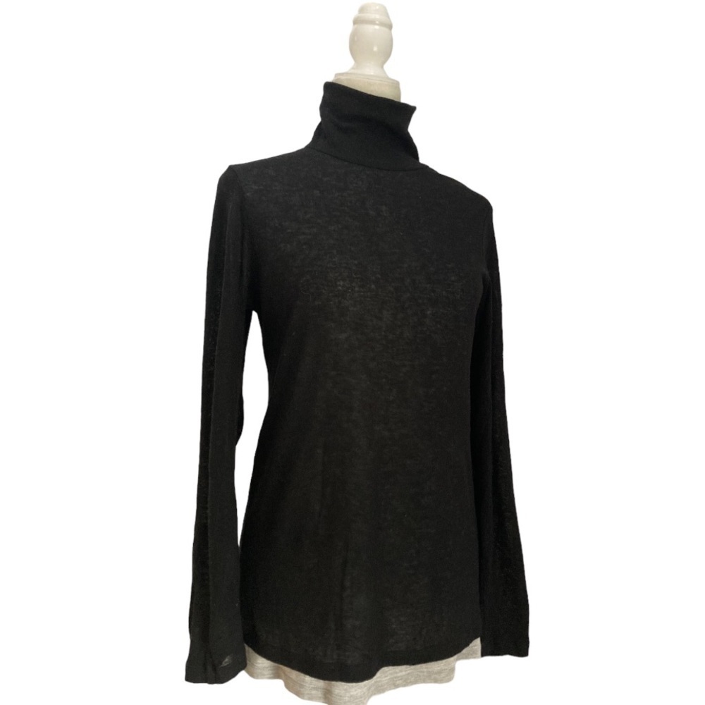 The White Company Turtleneck Double layer Wool Blend Tunic Top